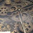 Maxstar Large Vintage Moving Gear Wall Clock, 20''Battery Operated Industrial Steampunk Metal Decor for Living Room, Office,Fireplace, Farmhouse(Arabic Number-Bronze)