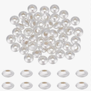 BENECREAT 925 Sterling Silver Beads 2.2mm Round Sterling Silver Beads Metal Spacer Beads Large Hole Silver Round Beads