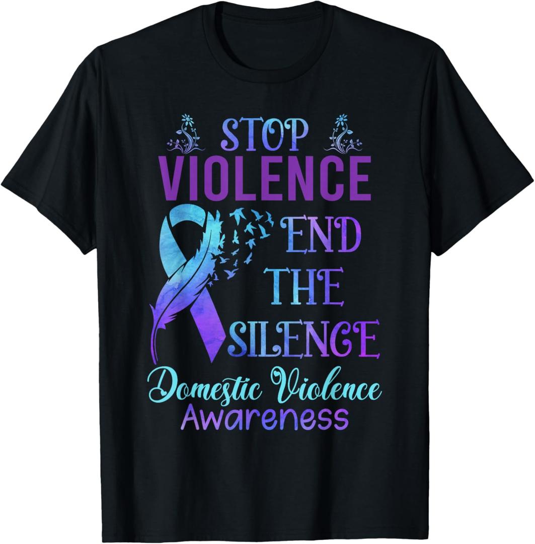 Family Domestic Violence Awareness Purple Ribbon T-Shirt M