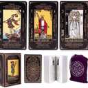 Tarot Cards for Beginners, Classic Tarot Cards with Meanings on Them, Durable Tarot Cards with Guide Book for Beginners (Black)