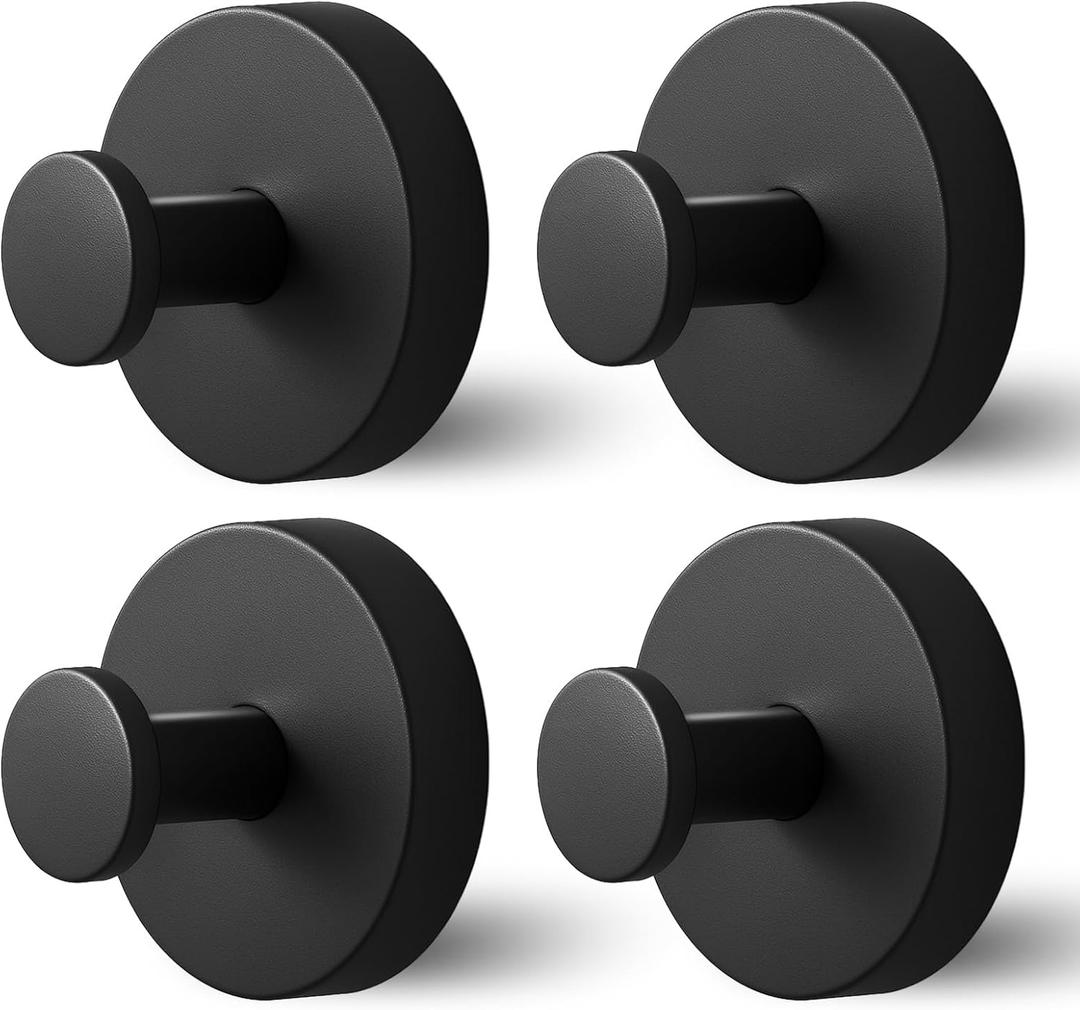 Shower Hooks for Inside Shower,Suction Cup Hooks for Glass Window,Removable Towel Hooks for Bathrooms,4 Packs(Black)