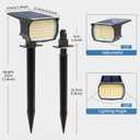 WENATY Solar Spot Lights Outdoor Waterproof IP65, 12 Pack Landscape Spotlights with 46 LEDs, 3 Modes Auto On/Off Solar Powered Flood Lights for Outside Pathway, Yard, Garden, Walkway (Warm White)