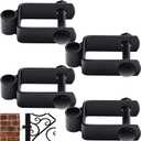 Hicarer 4 Pcs 1 1/2" x 1 1/2" x 5/8" Square Post Female Hinge with Nut and Bolt, Black Galvanized Steel Hinge for Fence Gate