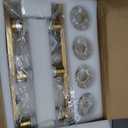 Gold 6 Light Bathroom Vanity Light Brush Gold Bathroom Light Fixtures Brass Vanity Lights for Bathrrom Large Wall Sconce with Clear Glass Shade E26 Socket