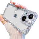 Changjia Clear Glitter Case for iPhone 15 Plus, Cute Luxury Bling Sparkly Diamond Rhinestone Camera Protection Soft TPU Bumper Shockproof Women Girls Slim Protective Case for iPhone 15 Plus 6.7",Clear