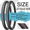 Hycline 2-Pack Mountain Bike Tires Set: 20/24/26/27.5-inch Folding Replacement High-Performance Wear-Resistant Bicycle Tires and Pair Inner Tubes with Tire Levers for MTB Off-Road Bike