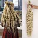 DE Dreadlock Extensions Blonde Synthetic Wavy Double Ended Dreads 10 Strands Handmade Crochet Dreads Soft Loc Extensions for Women Men 24 inches (613#)