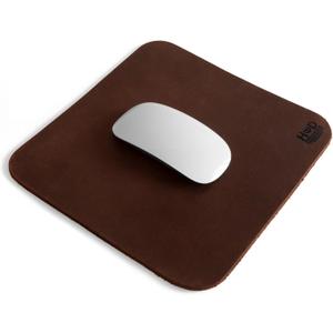 Hide & Drink Genuine Leather Mouse Pad, Anti Slip Leather Mousepad for Gaming, for Apple Magic Mouse & PC, Ergonomic Non Slip Base, Brown & Black Large Mat Pads for Desk, Computer Mousepads for Men