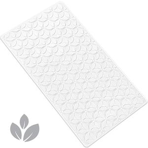 Bathtub Mat Non Slip with Suction Cups - 100% Rubber Bathroom Mat Textured for Bath Tub Shower Safety - Soft on Touch - BPA/PVC Free - Pet Dog Bath Mat - Machine Washable - 16x28 Inch White