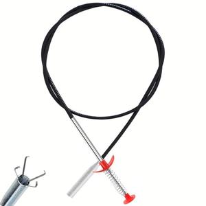 Drain Snake, Drain Clog Remover - Gutter Cleaning Tools Drain Cleaner for Toilet Sewer Shower Kitchen Bathroom Tub Clogged Drains Opener Cleaning Tool, Flexible Grabber Claw Pick Up Reacher (63 inch)