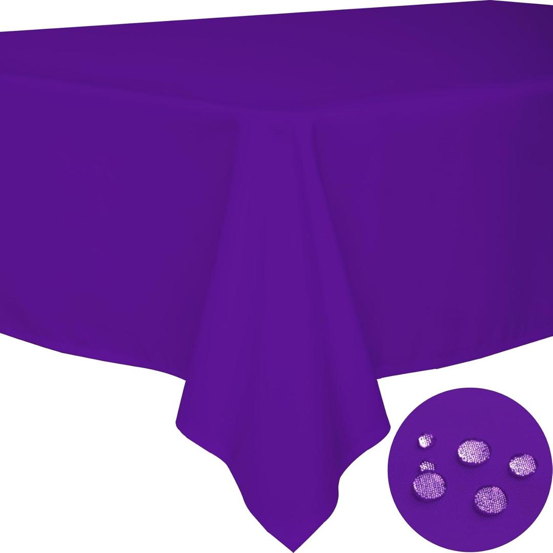 BYDOLL Table Cloth Purple 54x120 Inch Tablecloth for 4 Foot Rectangle Tables Outdoor Washable Wrinkle Free and Spillproof Polyester Tablecloth for Festival Camping Picnic Party Cover