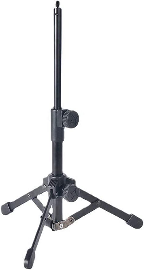 Mini Tabletop Tripod Microphone Mic Stand Holder with 1/4 Inch Threaded for Meetings Lectures Speaking 