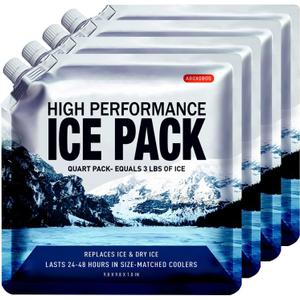 Reusable Ice Packs for Coolers Long Lasting Gel Freezer Packs for Cooler Bag Backpacks, Lunch Box, Cooler Bag, Keeps Food Cold Fresh (Set of 4)