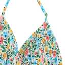 Girl's Tie Dye Smocked 2 Piece Swimwear Sets Backless Halter Bikini Cute Brief Bathing Suit (Floral Multicolor)