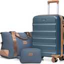 Luggage Sets 3 Piece,Suitcases with Wheels,Carry On Luggage Set,ABS Hard Case Luggage with TSA Lock Spinner Wheels(3 Piece Sets,Blue(20"/DB/TB)), 3PCS