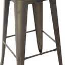 Klear Vu Non-Slip Gripper Tufted Square Bar Stools Cushions with Tie Straps for Dining Rooms, Kitchen Bars, Cafes and Restaurants - Set of 4, 12”x12”, Navy