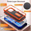 ZCDAYE Case for iPhone 14 Plus (6.7 inches), iPhone 14 Plus case with Kickstand, 3-Layer Full Body Dropproof Shockproof Protective Durable Rugged Cover Case for iPhone 14 Plus (6.7 inches) - Orange