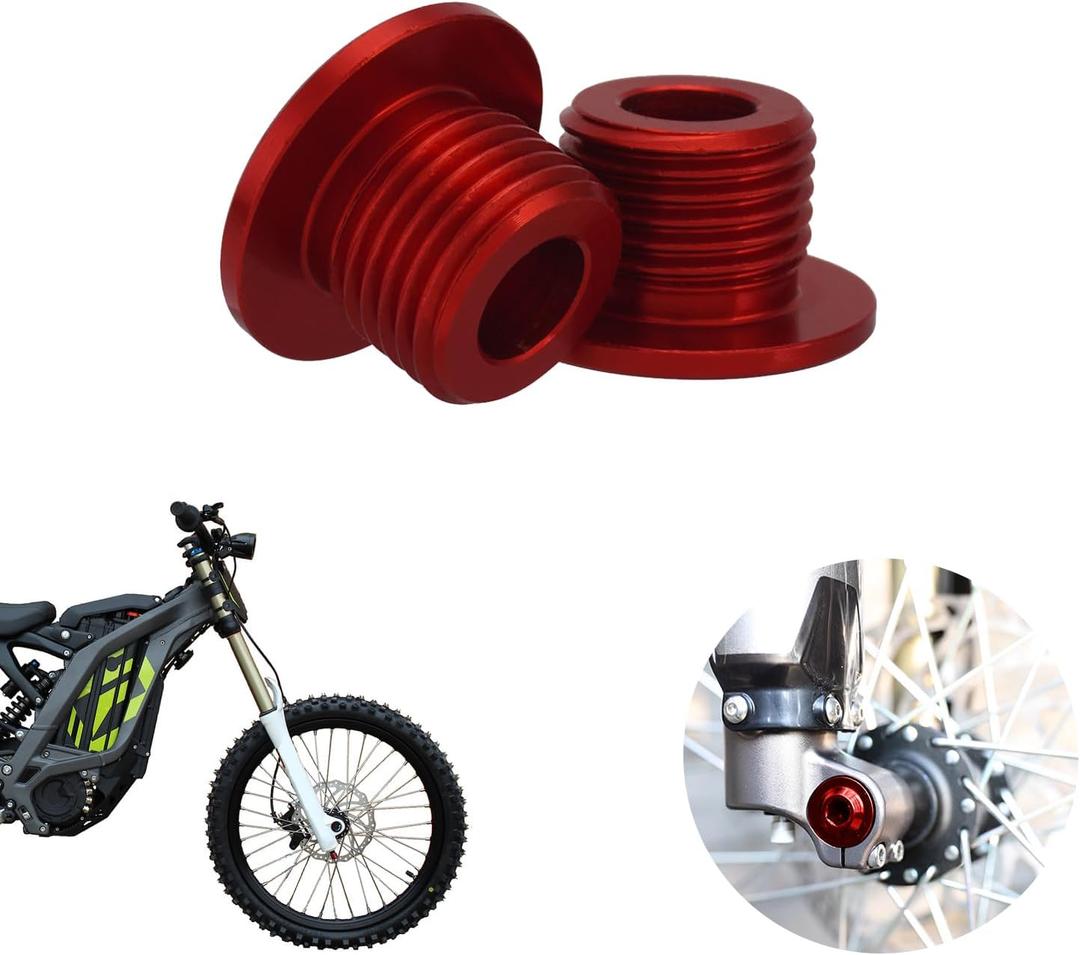 Front Fork Axle Nut for Surron,M16x1.5 Front Wheel Axle Nuts Screws for Dirt Bike Sur Ron Light Bee S/Light Bee X/Talaria Sting L1E/X160/X260- Red