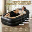 FluSing Blow Up Couch for Camping, Inflatable Chairs for Adults, Heavy Duty Flocked Inflatable Camping Couch Indoor, Portable Air Sofa Inflatable Couch, Comfortable Air Sofa Bed Mattress for Outdoor, Single