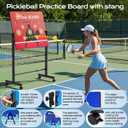 Pickleball Practice Board,Dual-Sided Rebounder Dink Board with Stand,Height-Adjustable Portable Pickleball Solo Training Tool,Volley & Baseline Pickleball wall Indoor/Outdoor Use, One Size