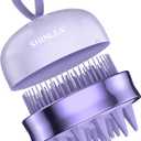 SHINLEA 2 in 1 Scalp Massager Hair Growth,Scalp Scrubber with Soft Silicone Bristles for Dandruff Removal,Shampoo Brush for Exfoliation,Head Massager for Both Wet and Dry Use (Purple)