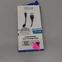 6 Foot Braided Nylon Micro Black Chrome USB Charge/Sync Cable