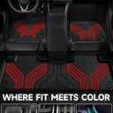Premium Color TPE Floor Mats 3-PCS Custom Fit for Tesla Model Y Juniper Accessories 2025 2026 | Not Just Black, Racing Red Wing Design | Car Mat Full Set Front & Rear | All-Weather Protection