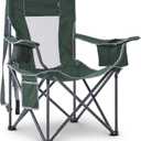 Oversized Camping Chairs Heavy Duty Outdoor Chair Support 400 Lbs, Green, Single Pack
