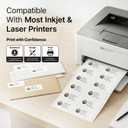 3" X 2" Matte White Printable Shipping Labels (100 Sheets, 1000 Stickers) Mailing and Address Labels, Product Packaging Stickers for Laser & Inkjet Printers - Spartan Industrial Template R011