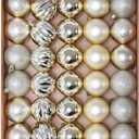 30ct Christmas Ornaments Tree Decorations Set-2.36 Inch Champagne Gold Shatterproof Decorative Hanging Ball Ornament Bulk, Xmas Tree Tabletop Decoration for Fall Halloween Holiday Party Decor