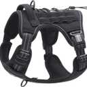 AUROTH Tactical Harness for Small Medium Dogs No Pull Adjustable Pet Harness Reflective K9 Working Training Easy Control Vest Military Service Dog Harnesses Black M (M(Neck:16-22",Chest:22-33"),35-50 lbs)