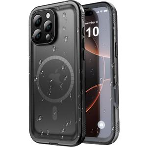 SPORTLINK for iPhone 16 Pro Max Case - IP68 Waterproof Military Protective Full Body Heavy Duty Shockproof 360 Sealed Dustproof with Camera Screen Protector Cover for i Phone 16 Pro Max 6.9" Mag/Black