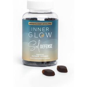 Inner Glow Sol Defense Gummies Dermatologist & Plastic Surgeon-Formulated Skin Resilience Vitamin Supplement with Polypodium Leucotomos & Niacinamide, Passion Fruit Flavor, 60 Sugar-Free Gummies (Best By: 01/2027)