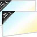 2x4 LED Flat Panel Light, Drop Ceiling Office Fixture, 2-Pack, 5W & 5CCT Selectable (30W–72W, 3500K–6500K), 0-10V Dimmable, Back-Lit, Flicker-Free, DLC & ETL Listed
