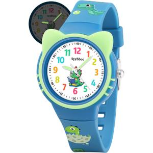 2 x Kids Digital Analog Watches for Girls Boys, 7 Color Lights Waterproof Cute Wristwatches for Kids with Alarm Stopwatch, Great Present for Girls Boys Ages 5-13