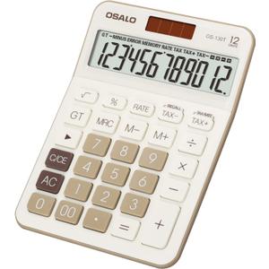 Pendancy 12 Digit Office Calculator Desktop with Tax+/- for Advanced Tax Calculation, Large LCD Display Big Buttons, Dual Power Durable Portable Design, for Financial Accounting Business Use (130T-Brown)