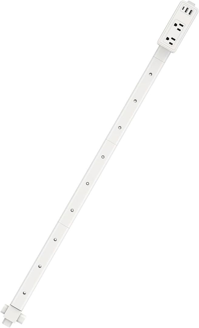 Electrical Outlet Extender Stick with 2 AC Outlets, USB-A & USB-C Ports, 18"-36" Extendable & 360 Rotating Design, Wall Outlet Extender for Hard-to-Reach Areas Behind Couches, Nightstands & Desks