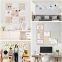 Smarpau Felt Bulletin Board 48"x36"- 12 Pack Large Cork Board Tiles with 35 Pushpins & 50 Adhesive Tabs, Cork Board Alternative for Office, Classroom, Home & Kitchen Decor-Dark Camel