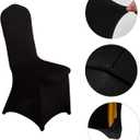 LZY 20pcs Spandex Chair Cover Stretch Slipcovers for Wedding Party, Dining Banquet Chair Decoration Covers (Black, 20)