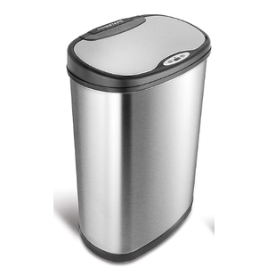 Ninestars Motion Sensor Trash Can Automatic Touchless Infrared Motion Sensor Trash Can, 3 Gal. 12 L., (Oval, Silver/Black Lid,  13L Gal 50)