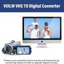 VHS TO Digital Converter, USB Video Capture Card, Video Capture Device, RCA TO USB Converter,Convert VHS VCR Hi8 Mini DV to Digital/DVD,For Tape Player Camcorder Camera PC TV,Windows Mac OS Compatible, White