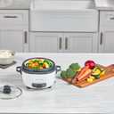 BLACK+DECKER Rice Cooker 6-Cup (Cooked) with Steaming Basket, Removable Non-Stick Bowl, White