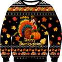 Idgreatim Unisex Ugly Christmas Crewneck Sweatshirt Novelty 3D Graphic Long Sleeve Sweater Shirt (L)
