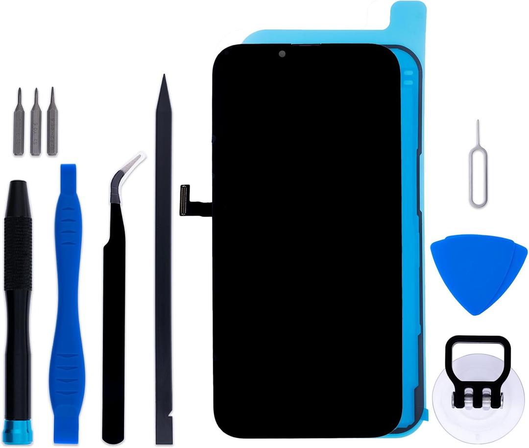 for iPhone 13 Pro Max A2484 A2641 A2643 A2644 A2645 LCD Display Touch Screen Digitizer Assembly with Frame Adhesive and Repair Tools Replacement Kit (13 Pro Max Kit)