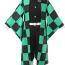 CR ROLECOS Tanjirou Zenitsu Giyuu Cosplay Costume Anime Cosplay Kimono Outfit (X-Large, Green)