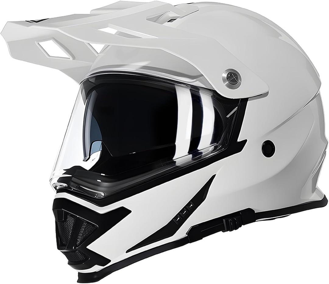 TRIANGLE Dual Sport Motorcycle Helmet Dirt Bike Helmets ATV Full Face Helmet for Adults Men with Internal Sunshield DOT Approved