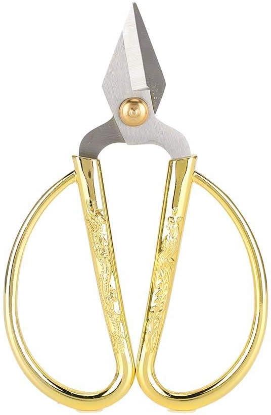 Sewing Scissors, Household Scissors with Large Golden Handle Small Silver Cutters Crafts Making Tool Ideal for Jewelry Processing Jewelry Making Nail Cut to Use