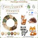 167Pcs Woodland Animals Baby Shower Decorations, Woodland Balloon Garland Arch Kit with Welcome Baby Banner Sage Green Brown Neutral Forest Animal Foil Balloons for Forest Safari Jungle Party Supplies