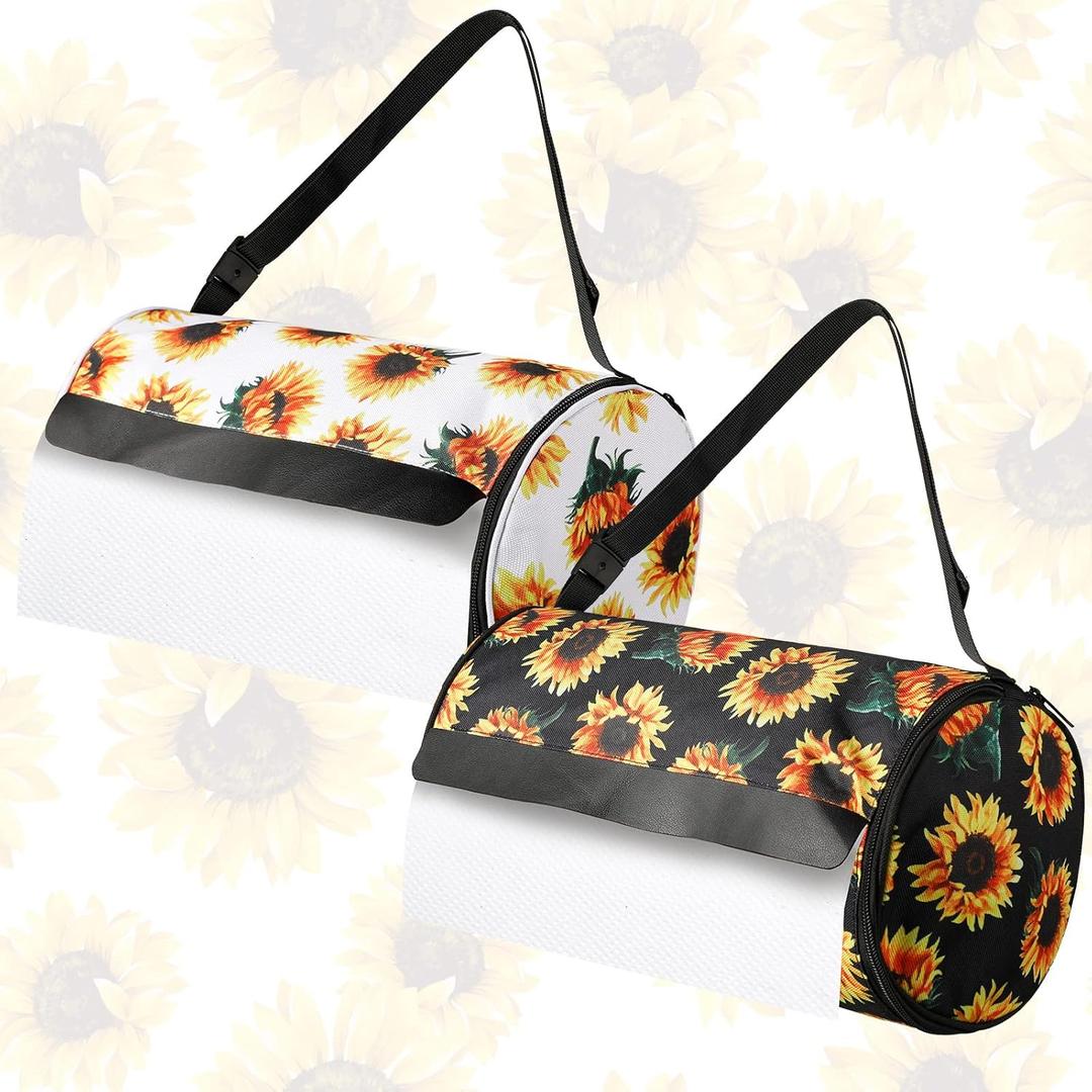 Sotiff 2 Pcs Cat Proof Toilet Paper Holder Kitchen Waterproof Hanging Towel Dispenser Cover Portable Foldable Paper Cover Case Storage Bags with Adjustable Strap for Travel Car Camping Outdoor