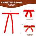 2 x 36 Pcs Velvet Bows for Christmas Tree - 5 x 7 in Velvet Ornaments for Christmas Tree Bows, Wreath, Garland, Stocking, Gift - Vintage Christmas Decor Decoration (Red)